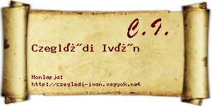Czeglédi Iván névjegykártya